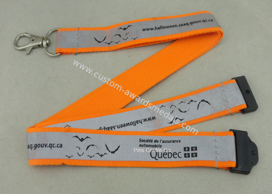 Silk Screen Printing Reflection Custom Printed Lanyards , Celebration Lanyard With Polyester Material