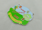95mm Ecofriendly Green Enamel Medal , Zinc Alloy With Epoxy For Gift