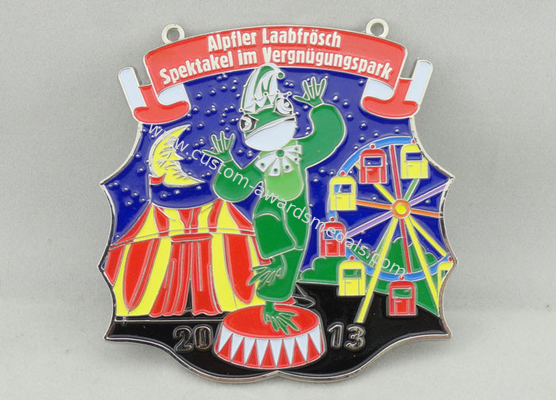 Custom Colorful Enamel Medal , Nickel Plating , Erosion On Back Sides