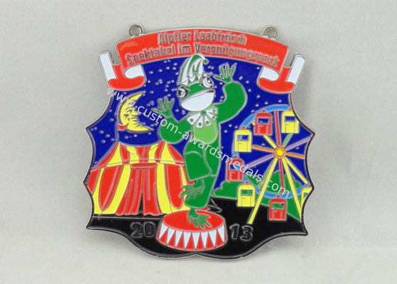 Custom Colorful Enamel Medal , Nickel Plating , Erosion On Back Sides