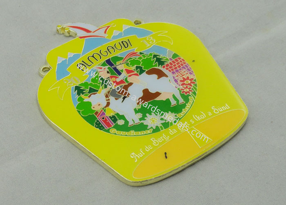 Zinc Alloy Enamel Medal , Soft Enamel , Epoxy Added , Gold Plating