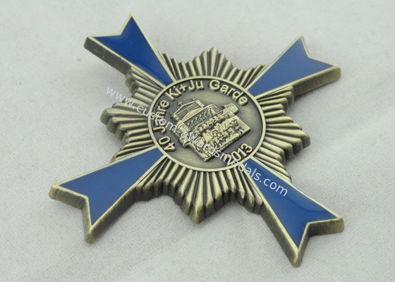 40 Jahre Garde Enamel Medal , Antique Brass Plating For Decorative