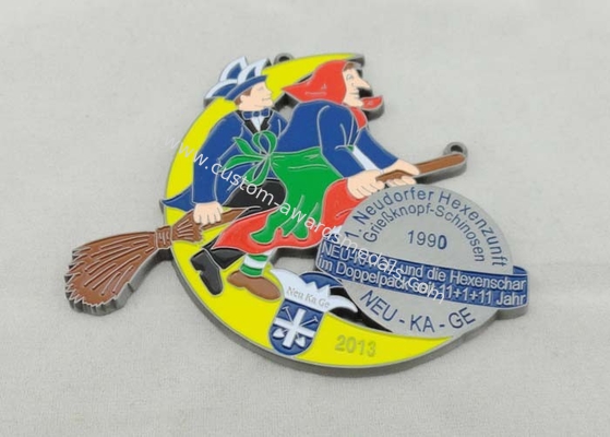 Neudorfer Hexenzunft Carnival Medal Soft Enamel , Antique Nickel Plating