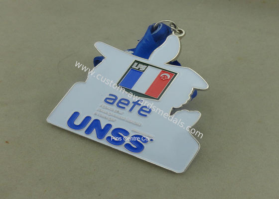 Souvenir Customized Silver Sport Medal With Soft Enamel , Die Casting  Awards Medal For Running