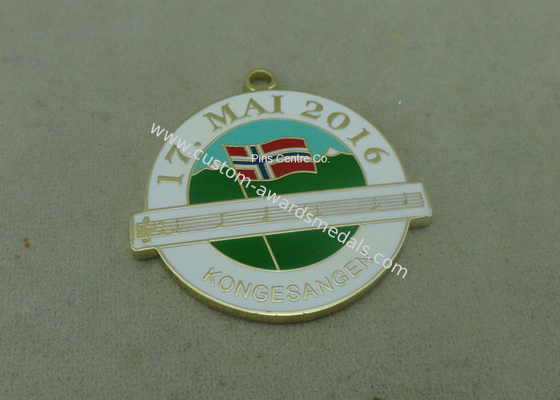 Hard Enamel Zinc Alloy Medal Brass Stamped , Music Awards Medals With Gold Finishing