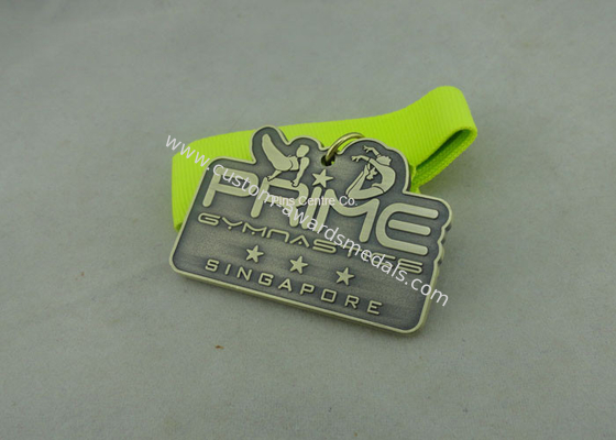 3.0 Inch Sports Die Cast Medals Zinc Alloy 3D With Antique Silver Plating