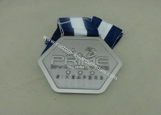 Zinc Alloy Die Casting / Die Cast Medals Antique Silver Marathon Medals