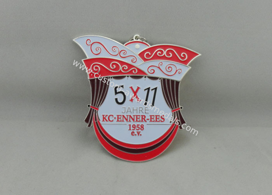 Two Color Printing Ribbon Medals Die Casting , Nickel Plating