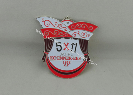 Two Color Printing Ribbon Medals Die Casting , Nickel Plating