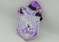 Purple Ribbon Medals Nickel Plating With Soft Enamel For Award