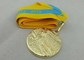 Gold Plated Ribbon Medals 3D