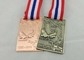 Zinc Alloy Ribbon Medals 3d , Antique Brass Plating For Memorial