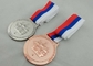 3 Colors Ribbon Medals Pewter Nickel Plated With Soft Enamel