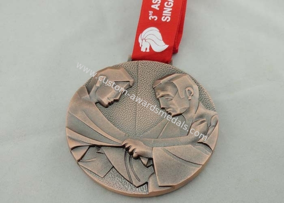 Asian Judo Kata 2013 Ribbon Medals Copper Plating Full 3d For Gift