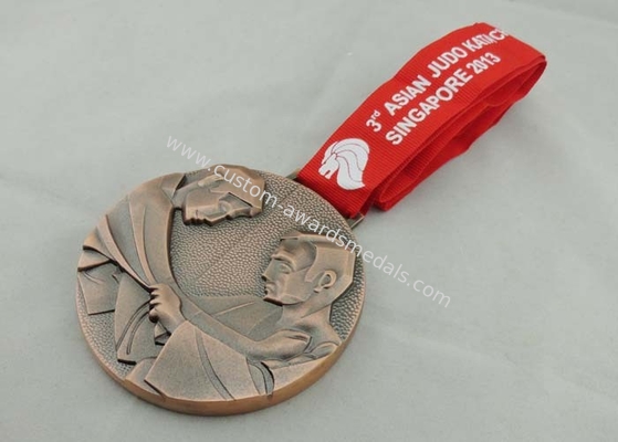 Asian Judo Kata 2013 Ribbon Medals Copper Plating Full 3d For Gift