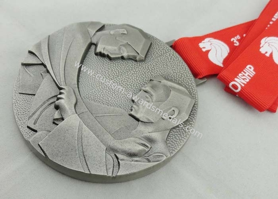 Silver Plated Ribbon Medals Die Casting Without Enamel For Award