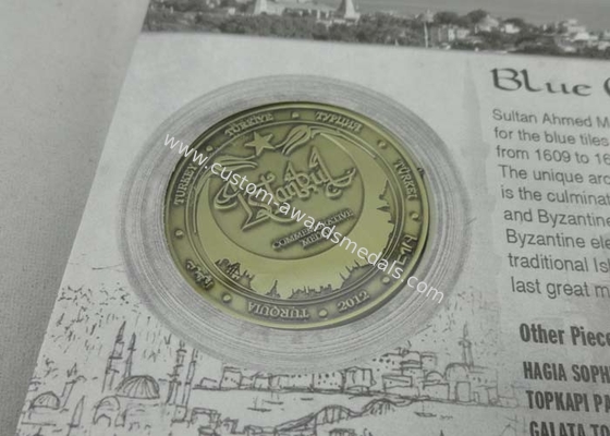 Blue Mosque Personalized Coins 40mm For Outstanding People