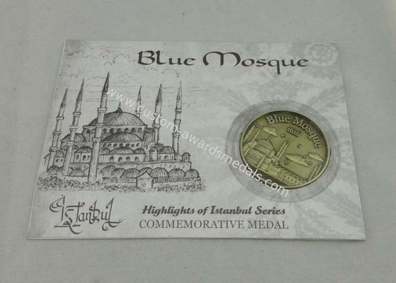 Blue Mosque Personalized Coins 40mm For Outstanding People