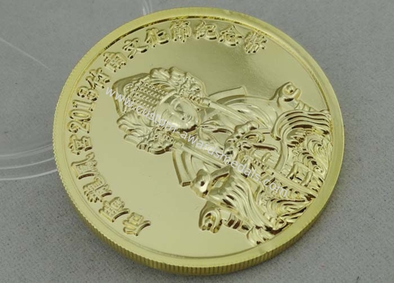 Snake Year Personalized Coins 3d Gold Plating , Gear Edge