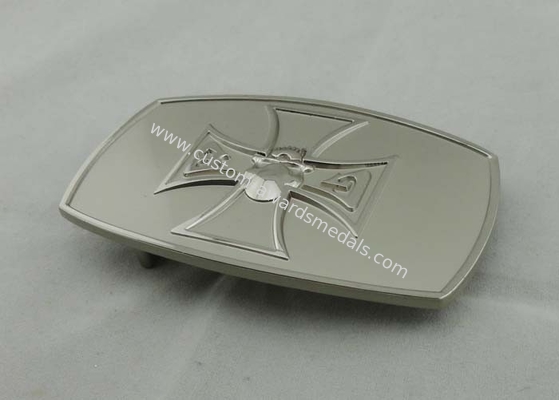 Zinc Alloy Custom Made Buckles Without Enamel , Nickel Plated For Awards