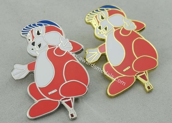 60 Jahre Red Heart Shaped Enamel Medal , Gold Sports Medals For Kids