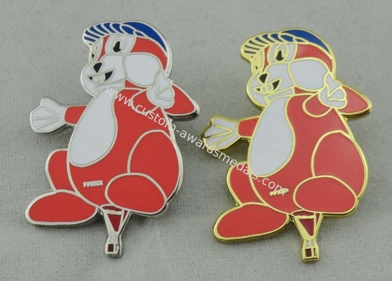 60 Jahre Red Heart Shaped Enamel Medal , Gold Sports Medals For Kids