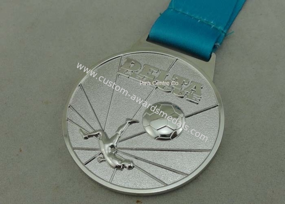 Customized Ribbon Football Awards Medals Full Relief Zinc Alloy