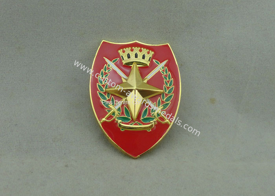 Printing Military Metal Souvenir Badges With Adhesive Sticker , Brass Car Emblem