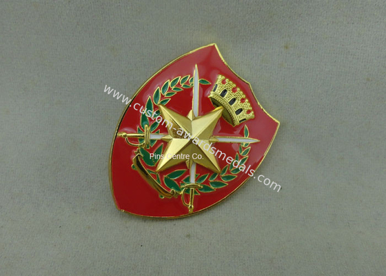 Printing Military Metal Souvenir Badges With Adhesive Sticker , Brass Car Emblem