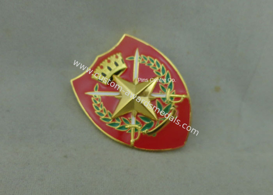 Printing Military Metal Souvenir Badges With Adhesive Sticker , Brass Car Emblem