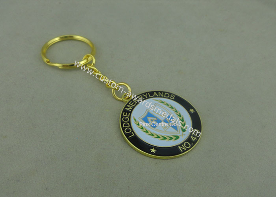 Mini Promotional Keychain for School , Customized Antique Silver Baseball Key Rings