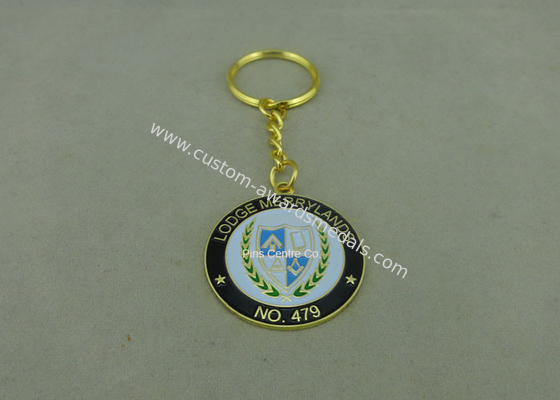 Mini Promotional Keychain for School , Customized Antique Silver Baseball Key Rings