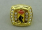 Customized Metal Souvenir Ring Badge With Rhinestone By Die Casting