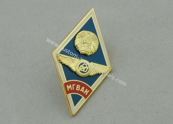 Hard Enamel Souvenir Badges Screw , 3D Army Memorial Badges