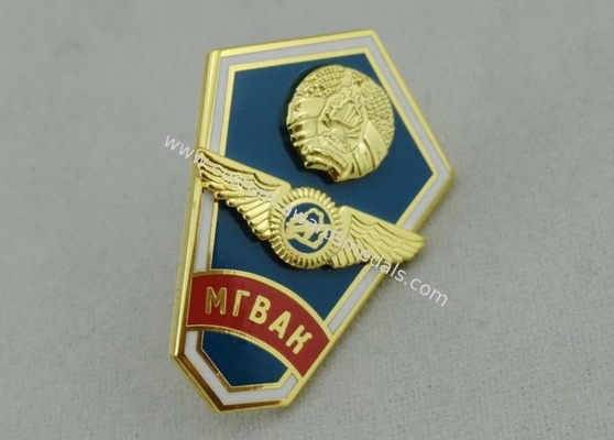 Copper / Pewter Souvenir Badges Army With Gold Printed