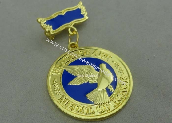 3D Brass Die Stamped Custom Awards Medals Hard Enamel 100mm * 70mm