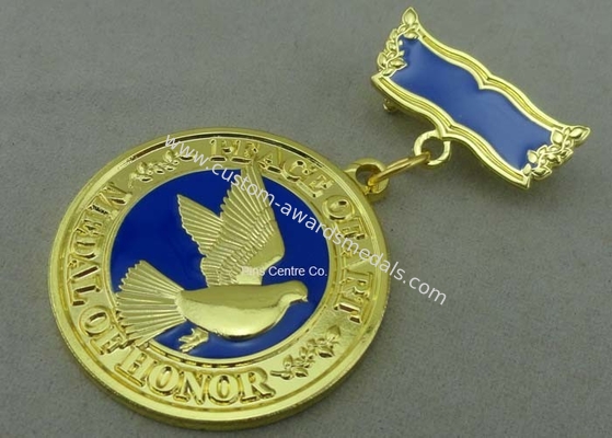 3D Brass Die Stamped Custom Awards Medals Hard Enamel 100mm * 70mm