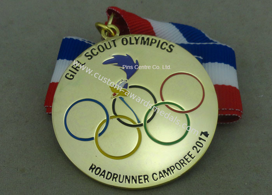 OEM Gold Plating Enamel Medals , Olympic Awards For Running Race