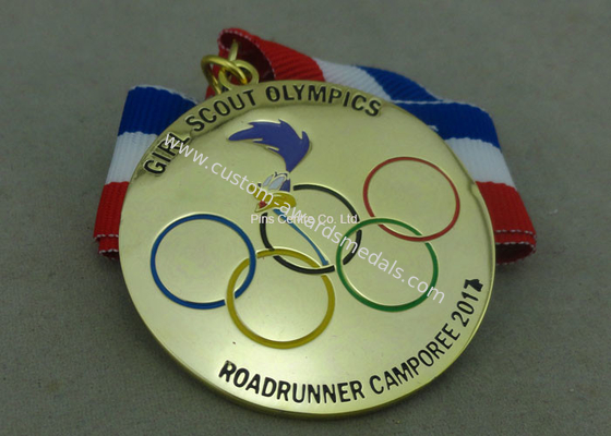 OEM Gold Plating Enamel Medals , Olympic Awards For Running Race