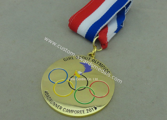 OEM Gold Plating Enamel Medals , Olympic Awards For Running Race