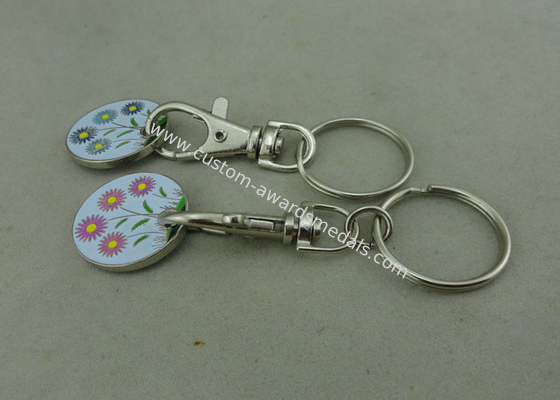 Zinc Alloy Die Cast Trolley Coin Keychain For Gifts / Decoration