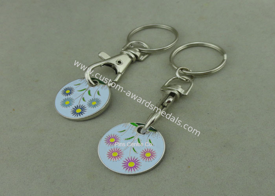 Zinc Alloy Die Cast Trolley Coin Keychain For Gifts / Decoration