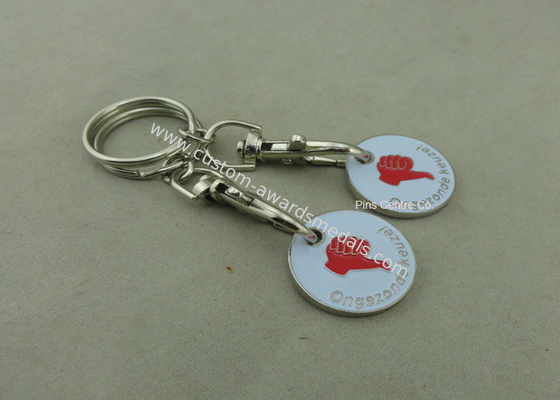 Promotional Key Chain , Die Casting Custom Enamel Token 3 - 6mm Thickness