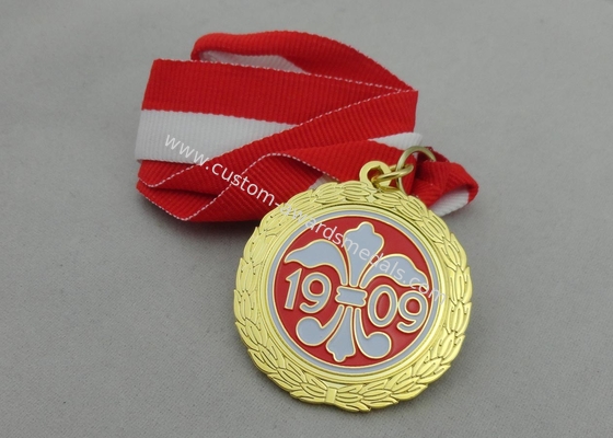 88mm Enamel Medal Antique Silver Plating , Iron Medal For Sport Game