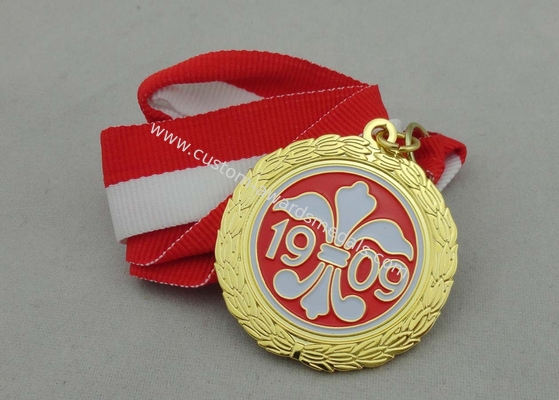 88mm Enamel Medal Antique Silver Plating , Iron Medal For Sport Game