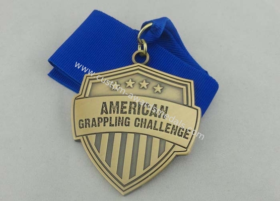 Pink Road Race Ribbon Medals 70mm Gold Plating With Soft Enamel