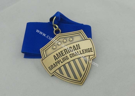 Pink Road Race Ribbon Medals 70mm Gold Plating With Soft Enamel