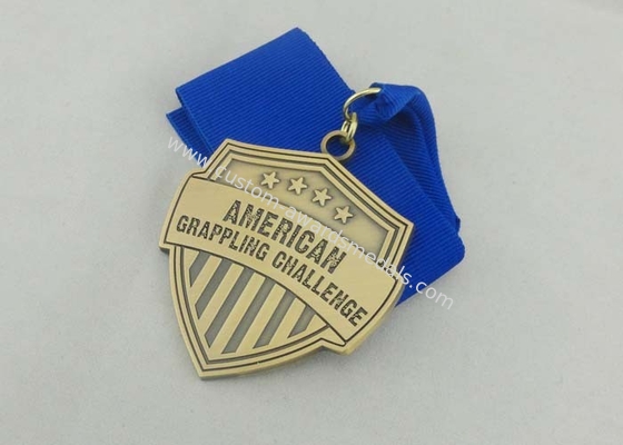 Pink Road Race Ribbon Medals 70mm Gold Plating With Soft Enamel