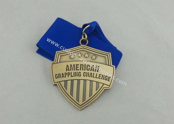 Pink Road Race Ribbon Medals 70mm Gold Plating With Soft Enamel