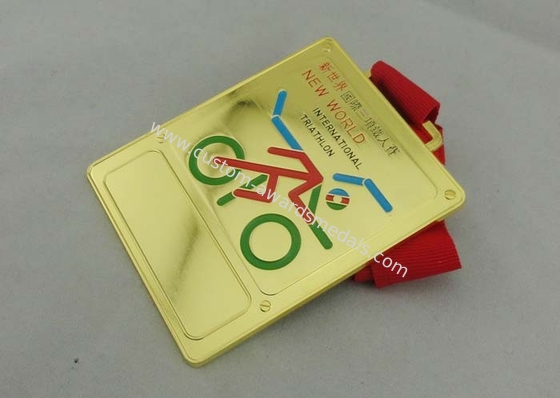 Customized Neck Ribbon Medals Brass Plating For Kids